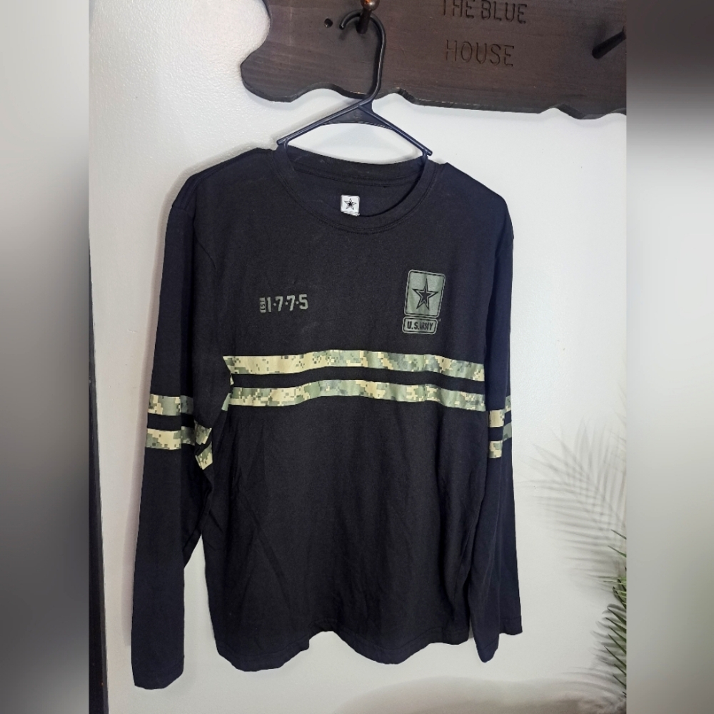 US Army Black Long Sleeve Tee Size Large